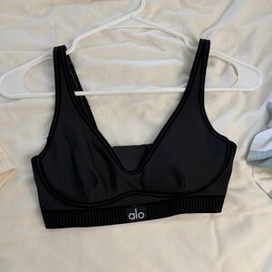 ALO Yoga Black V-Neck Sports Bra